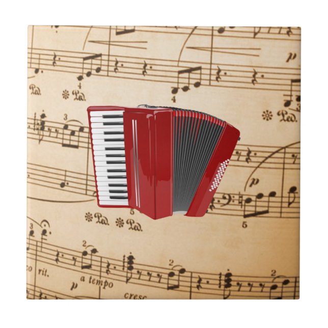 Dragspel Musik, populär design, Kakelplatta (Framsidan)