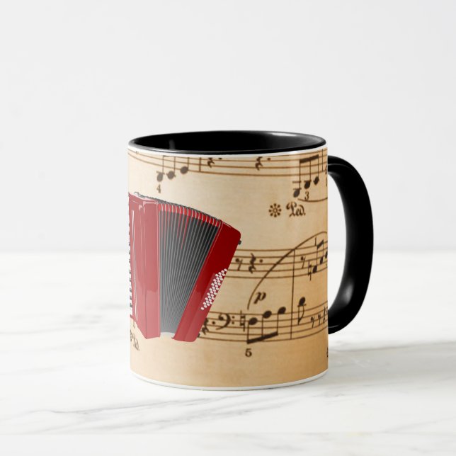 Dragspel musik, populär design, mugg (Framsida höger)