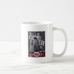 Dragspels- flickavintage annons kaffemugg