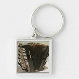 Dragspels- keychain fyrkantig silverfärgad nyckelring