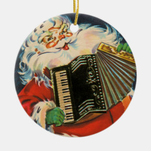 Dragspels- Santa Julgransprydnad Keramik