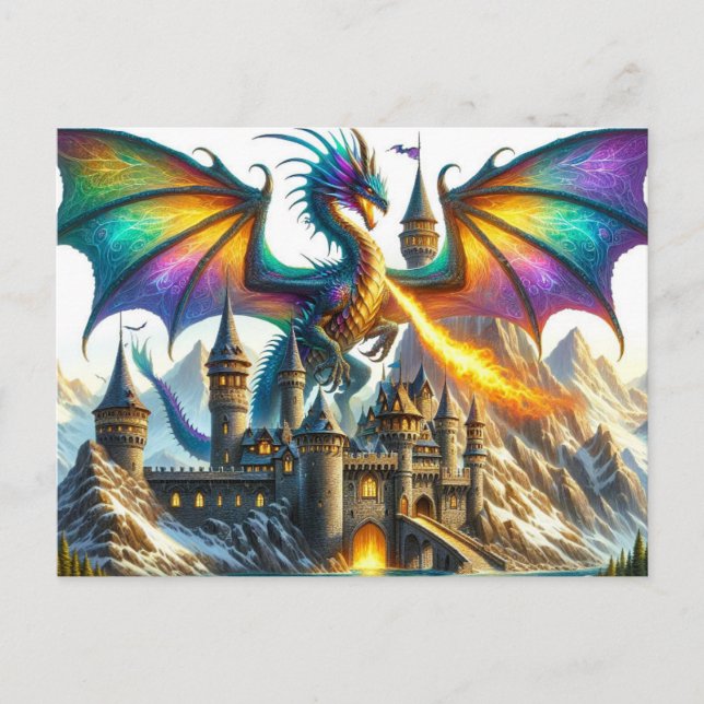 Dragvykort för brandandning vykort (Framsida)