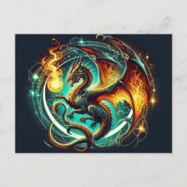 Dragvykort för brandandning vykort