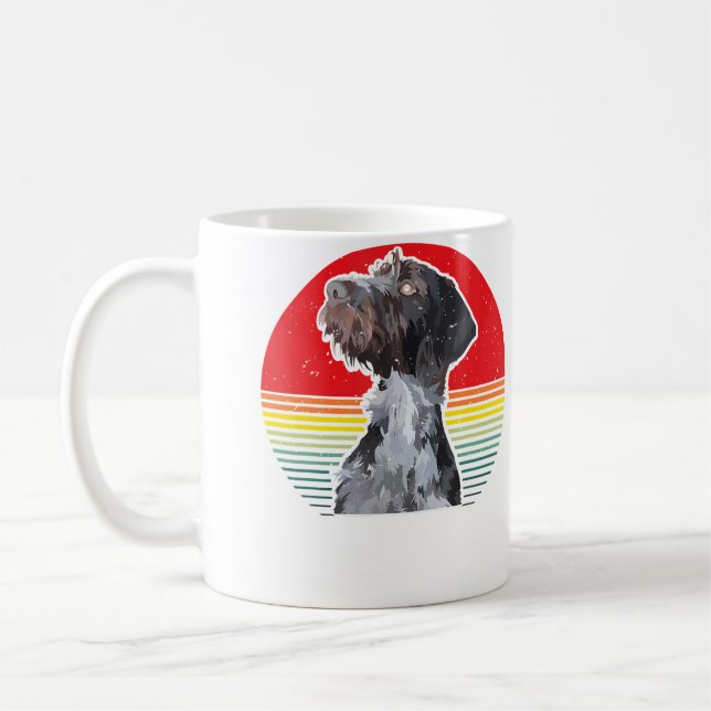 Drahthaar Dog German Wirehaired Pointer Hunting Do Kaffemugg (Vänster)
