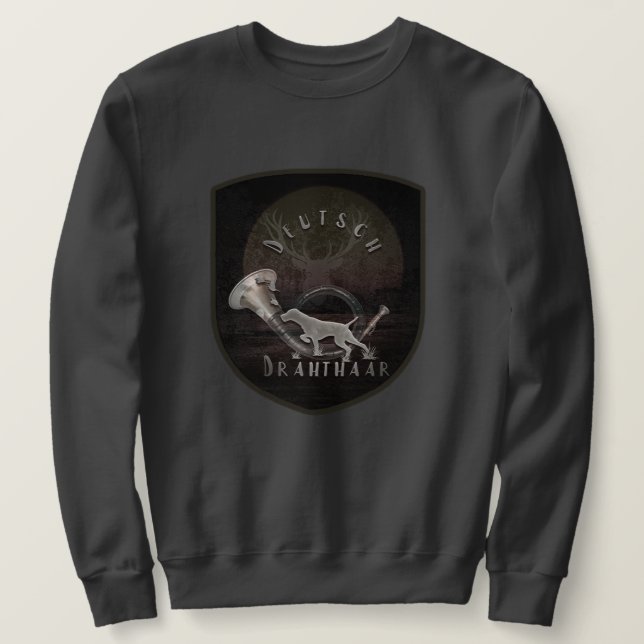 Drahthaar T-Shirt Lång Ärmad Tröja (Design framsida)