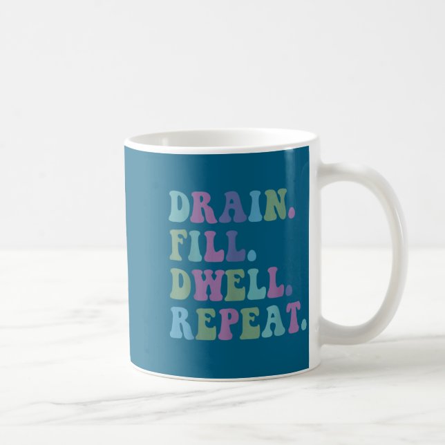 Drain Fill Dwell Repeat Funny Quote Saying Design  Kaffemugg (Höger)
