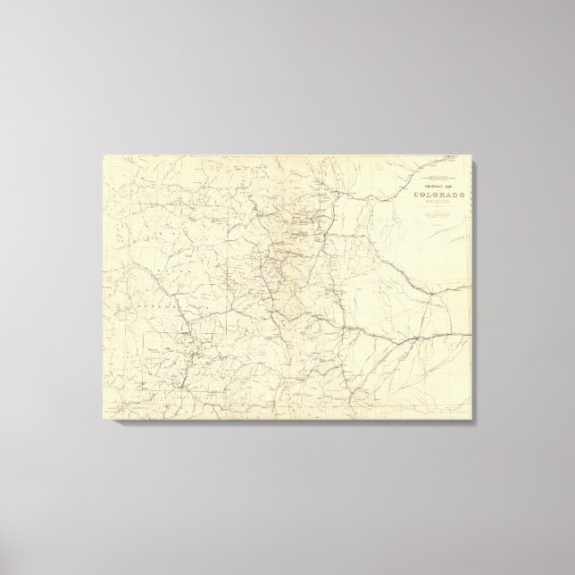 Drainage Karta i Colorado Canvastryck (Framsida)