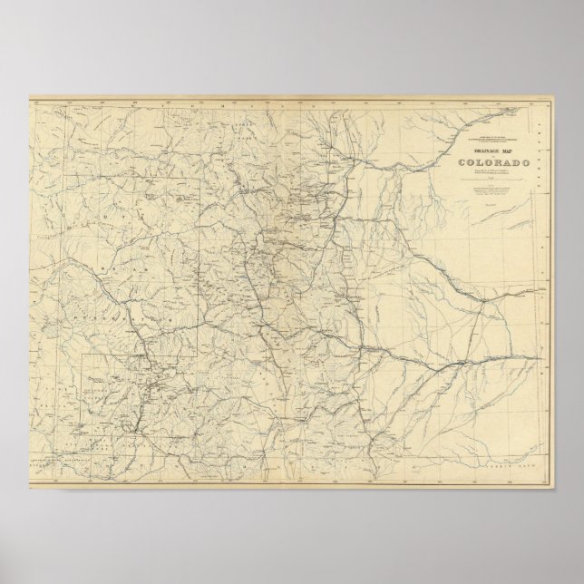 Drainage Karta i Colorado Poster (Framsidan)