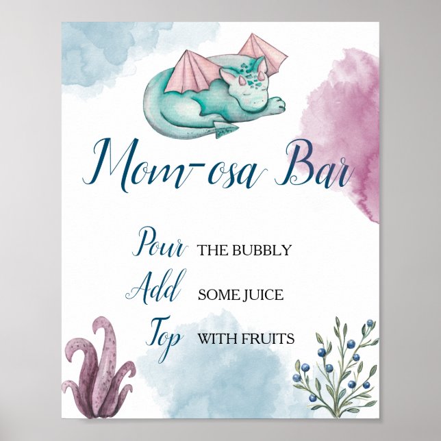 Drak Mamma-osa Bar Mimosa Bar Display Skylt (Framsidan)