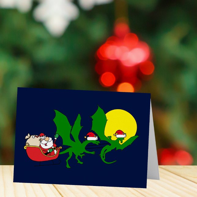 Drak Ren Jul Tomte Roligt Julkort Hälsningskort (Skapare uppladdad)
