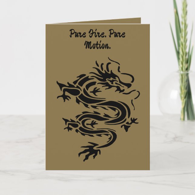 Drak stencil stil utskuren illustration kort (Framsida)