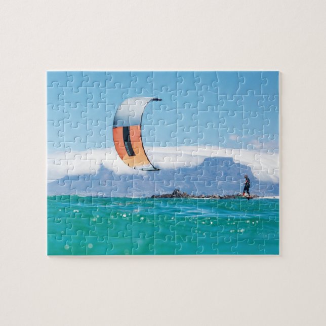Drak Surfing Kitesurfing Hav Vattensporter Sommar Pussel (Horisontell)