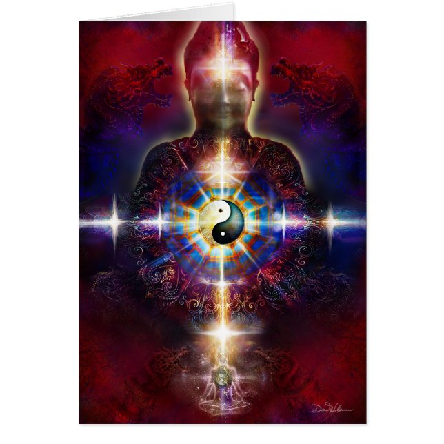 Drakar 8 för V064 BaGua Buddha Hälsningskort (Framsidan)