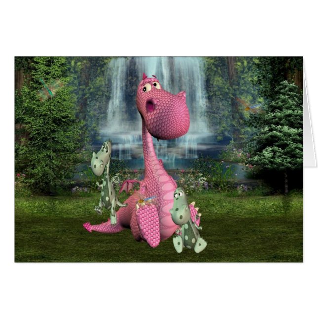 Drakar och sländor hälsningskort (Framsidan Horizontal)