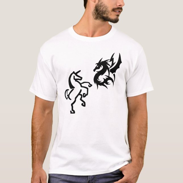Drakar och Unicorns T Shirt (Framsida)