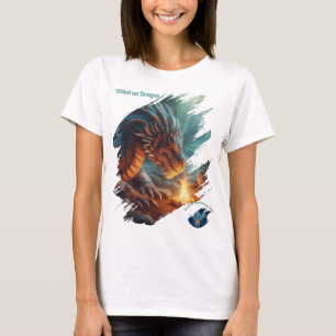 Drakar   Tribal Fire Dragon Fantasykonst  T Shirt