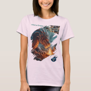 Drakar   Tribal Fire Dragon Fantasykonst  T Shirt