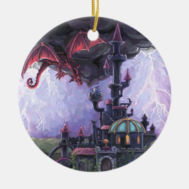 Drakarnas Slott Julgransprydnad Keramik (Framsidan)