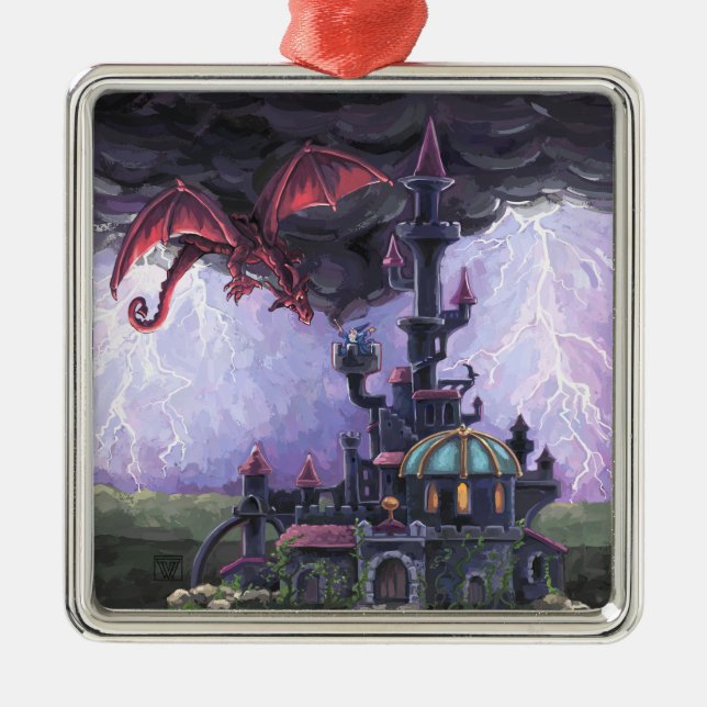 Drakarnas Slott Julgransprydnad Metall (Framsidan)
