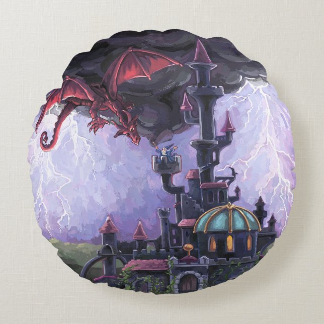 Drakarnas Slott Rund Kudde (Framsidan)