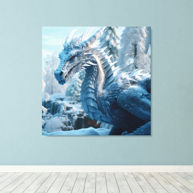 Drakarnas värld canvastryck (Insitu (trägolv))