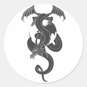 Drakarnas värld runt klistermärke