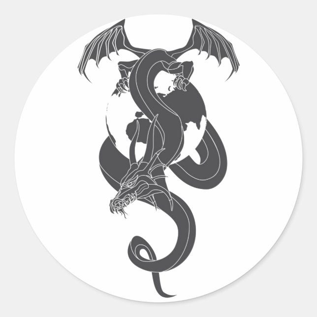 Drakarnas värld runt klistermärke (Framsida)
