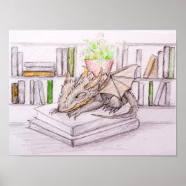 Drakbarn Bibliofil Bokälskare Bibliotek Poster
