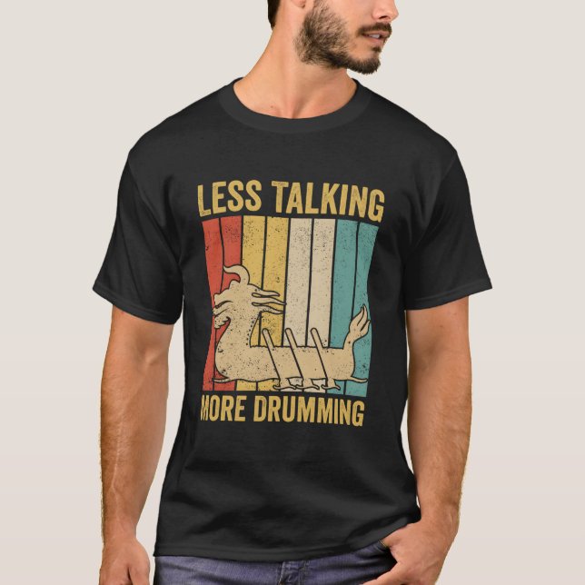 Drakbåtsracing Race Trummis Mindre Snack Mer  T Shirt (Framsida)