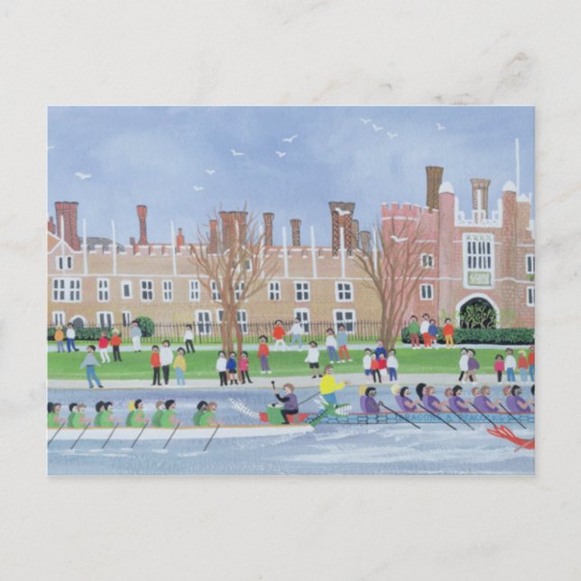 Drakbåtstävling vid Hampton Court 1993 Vykort (Framsida)