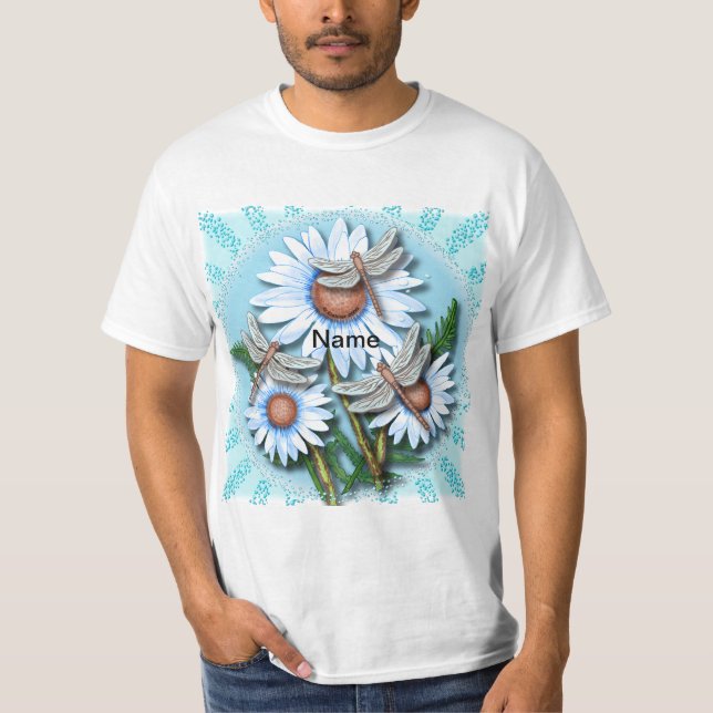 Drakblå prästkragar  t shirt (Framsida)