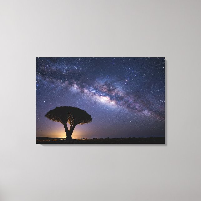 Drakblodsträd Vintergatan Canvas  Uråldrig Natur (Framsida)