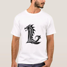 Drakbrev L – Elegant Drakalfabetdesign T Shirt