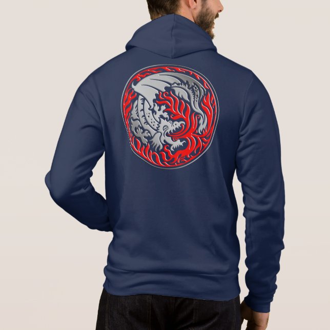 Drakcirkel - Krom med Röd Eld T Shirt (Baksida)