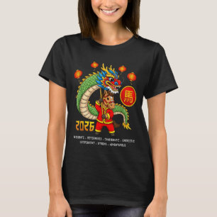 Drakdans år för häst kinesiskt nyår zodiakshäst t shirt