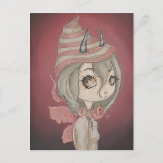 Drakdrake vykort rosa (Framsida)