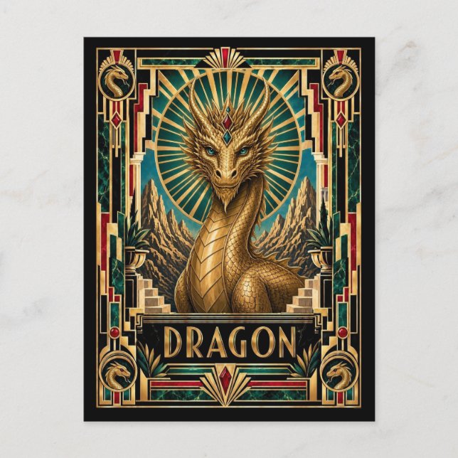 Drake, Art Deco Myttisk Vykort (Framsida)