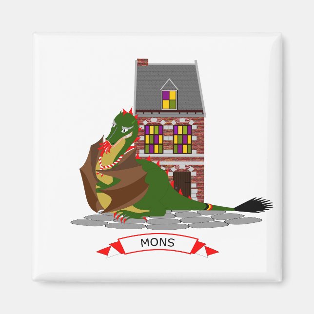 Drake av Mons, Belgien Magnet (Framsidan)