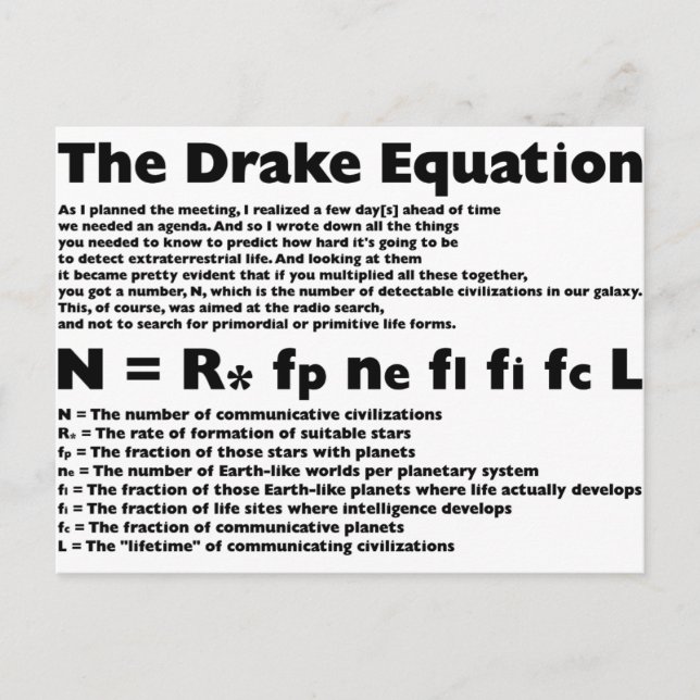 Drake_Ekvation Vykort (Framsida)