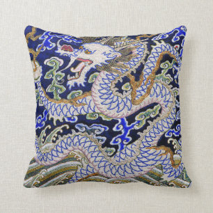 drake för broderi för tatuering för blåttvinta kudde