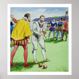 Drake för herr Francis (1540/3-96) som leker Poster
