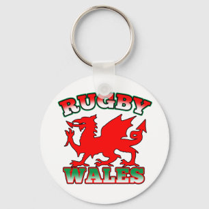 Drake för RugbyWales flagga Nyckelring