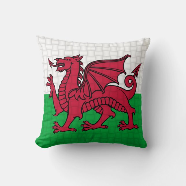 Drake för Wales walesisk flaggacymru Kudde (Framsida)