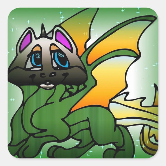 Drake Fyrkantigt Klistermärke (Framsida)