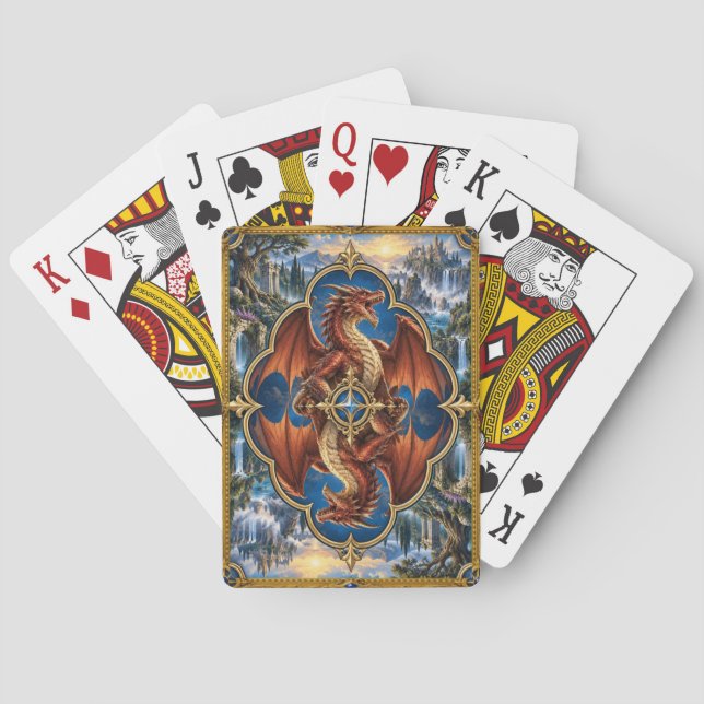 Drake, gotisk fantasimonster casinokort (Baksidan)