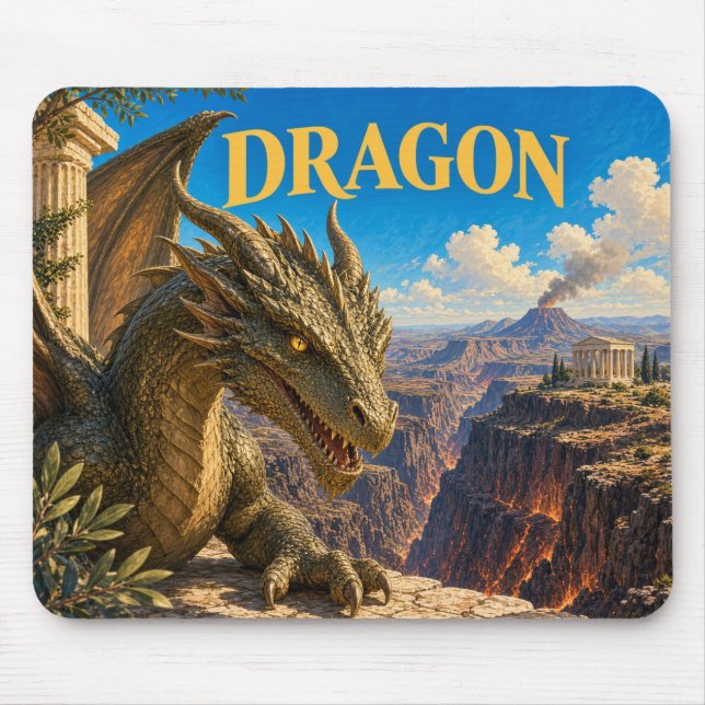 Drake, gotisk fantasimonster musmatta (Framsidan)