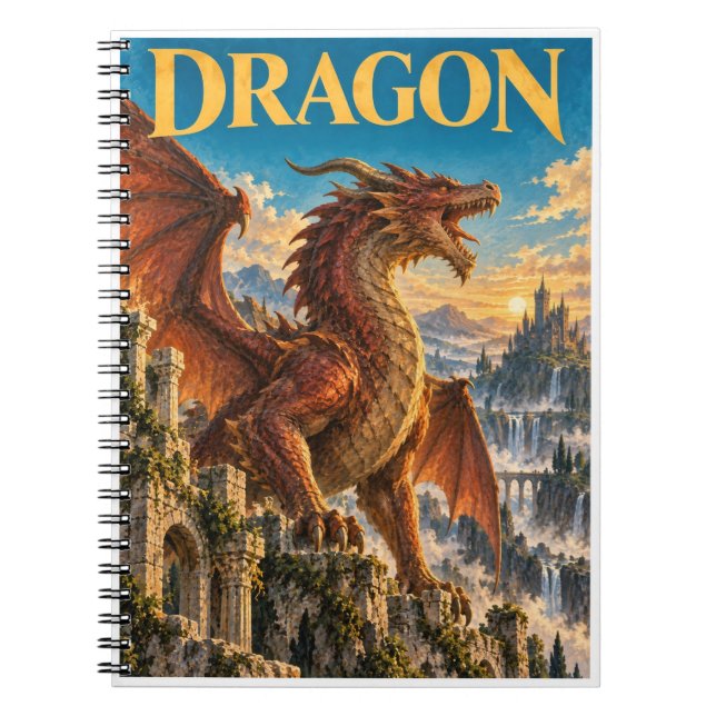Drake, gotisk fantasydjävul anteckningsbok (Framsidan)