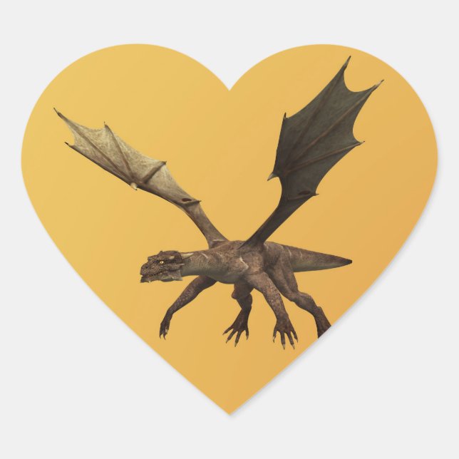 Drake Hjärtformat Klistermärke (Framsida)