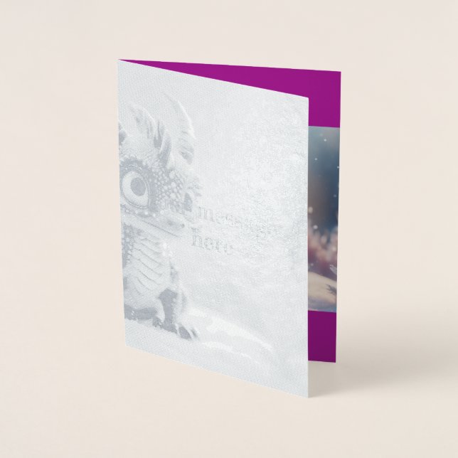 Drake i snön.  folierat kort (Framsida)