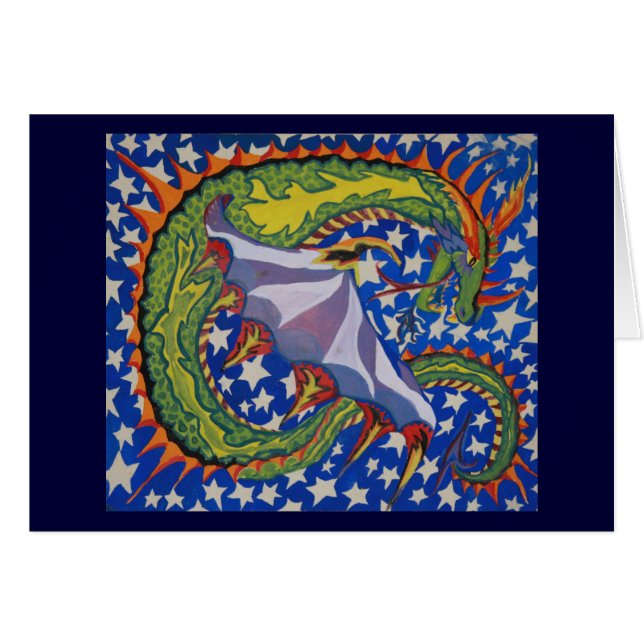 Drake i stjärnorna hälsningskort (Framsidan Horizontal)